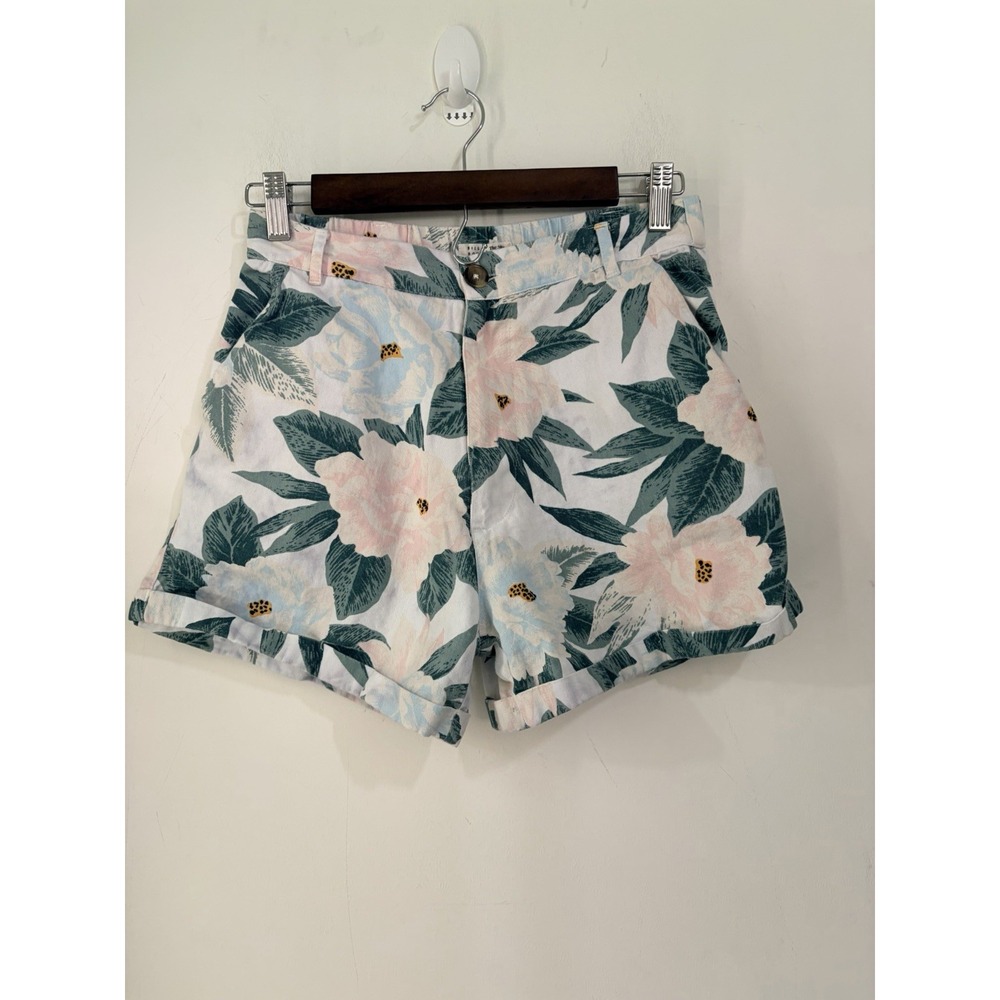 Billabong x The Salty Blonde Floral Shorts Womens 27 High Rise Cotton Beach